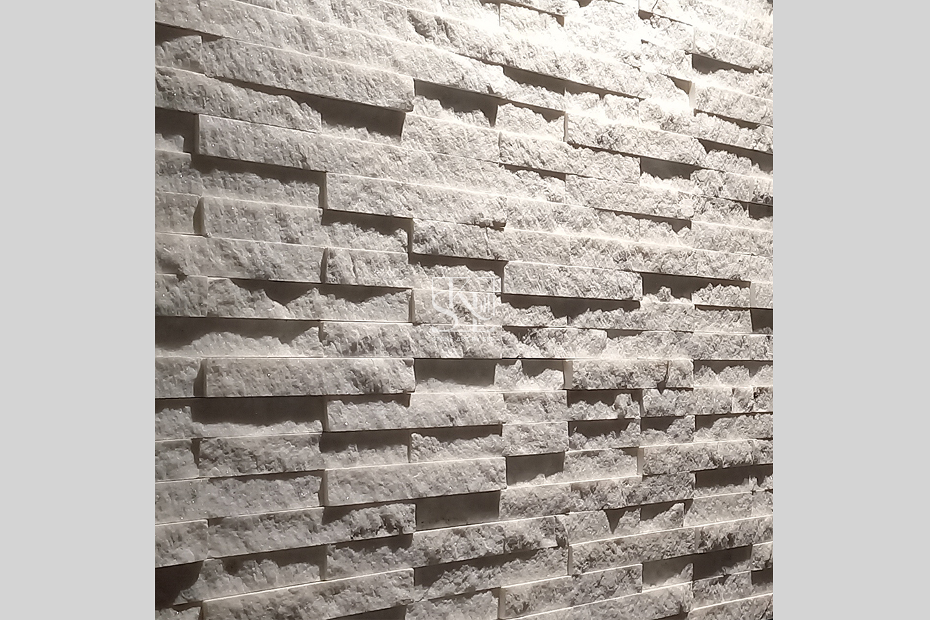 White Stacked Stone Wall Cladding